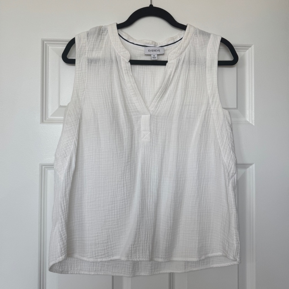 Evereve Ivory Gauze Tank